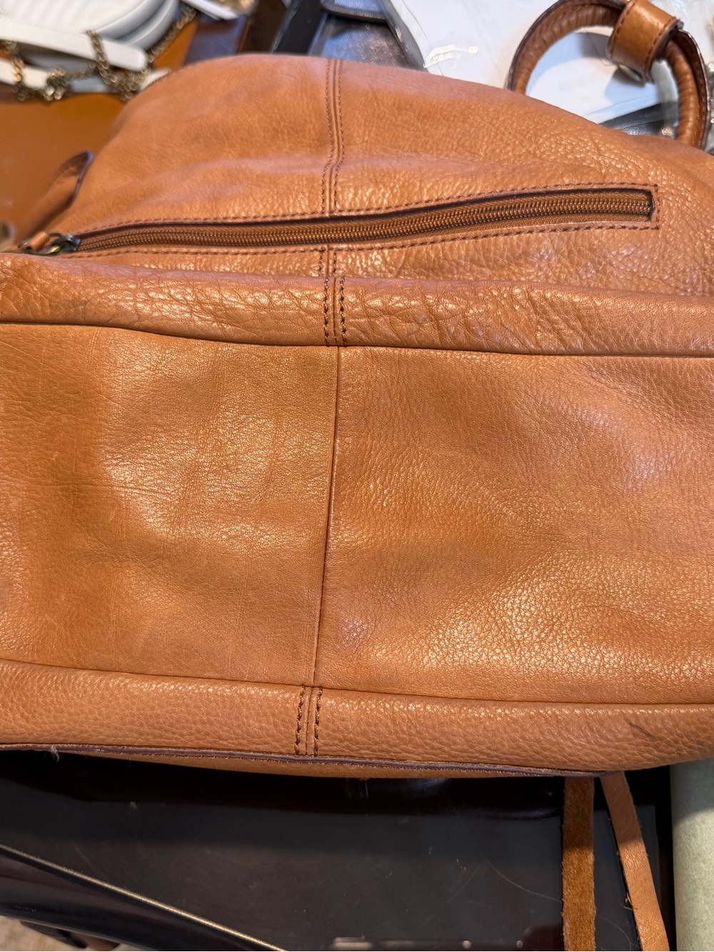 Lucky Brand Brown Leather Boho Shoulder Bag / Hobo Bag with Tassels - Picture 13 of 15